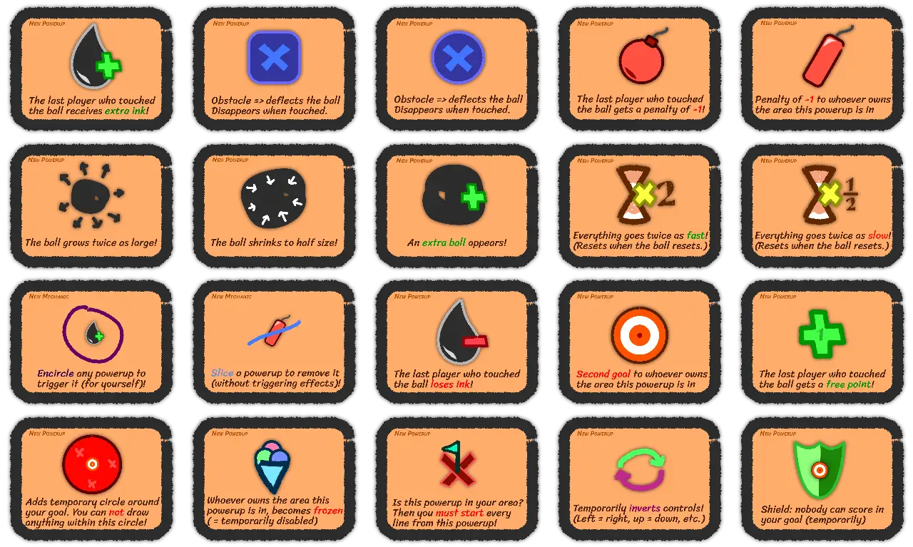 The full library of powerups The full library of powerups