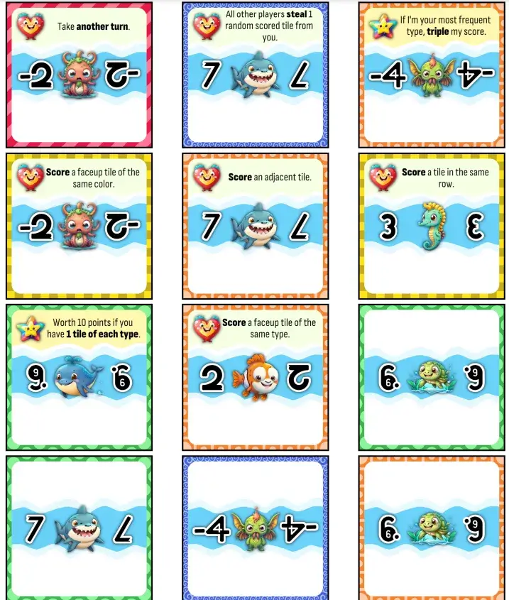 The 1-action and 0-action tiles of the final material.