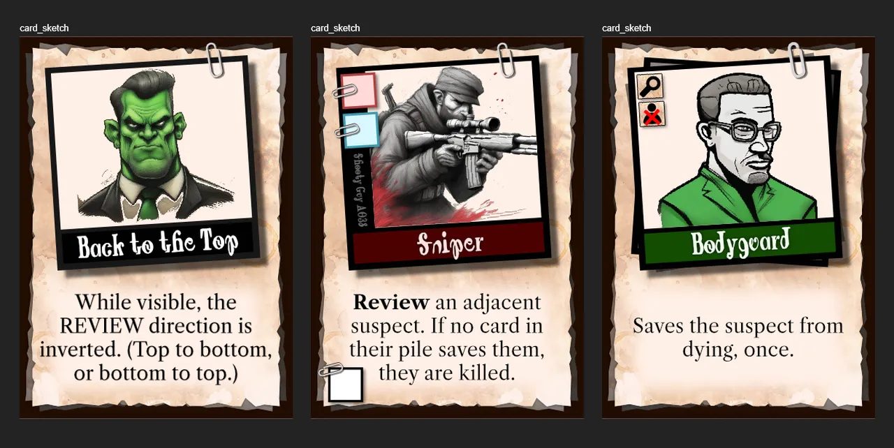 Some exploratory sketches/designs to find style and overall layout.