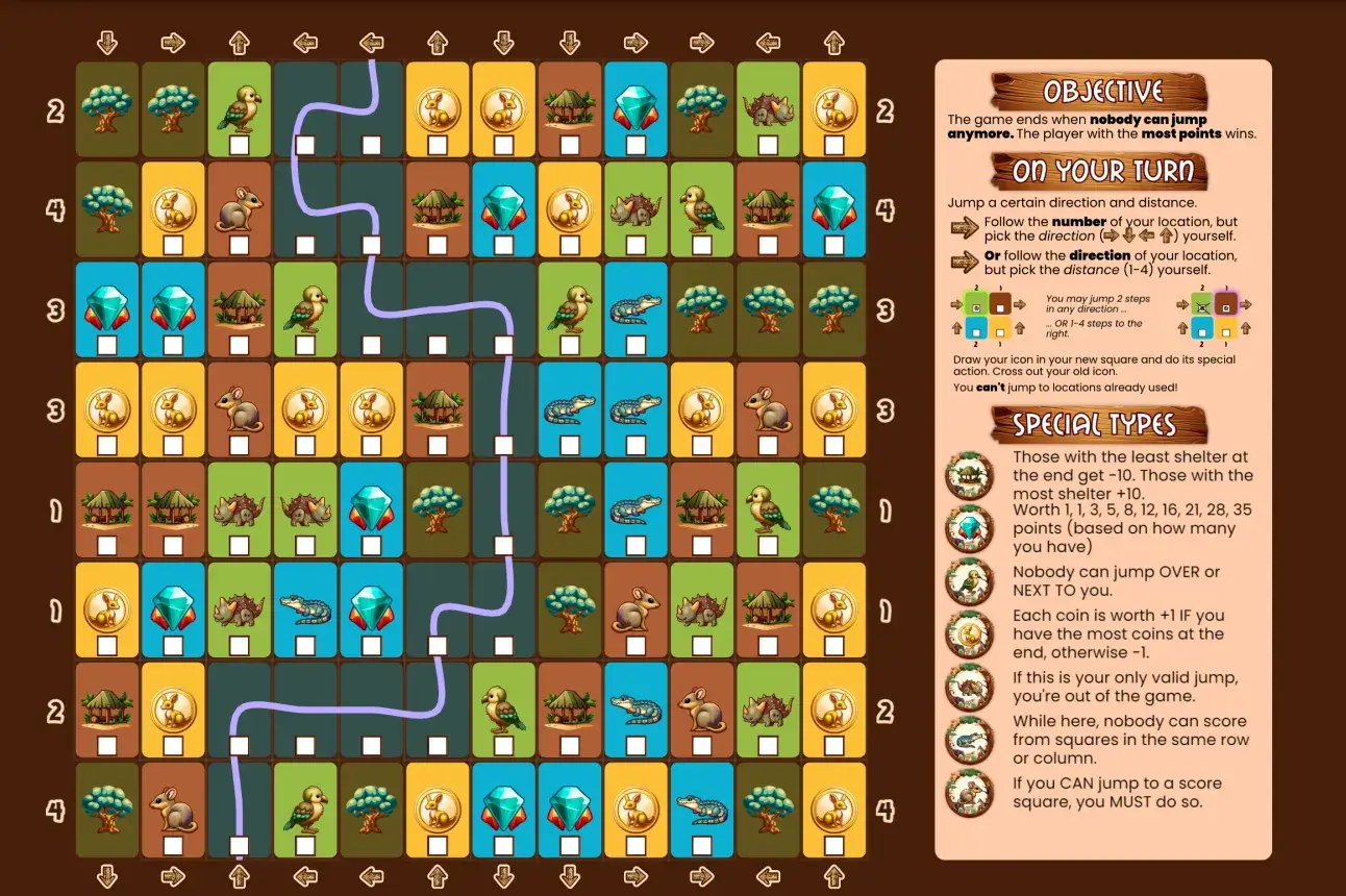 Screenshot of final decorated and colored boards.