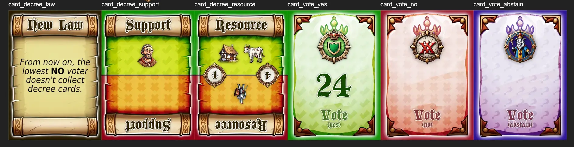 Initial card sketches for Maybe Minister.