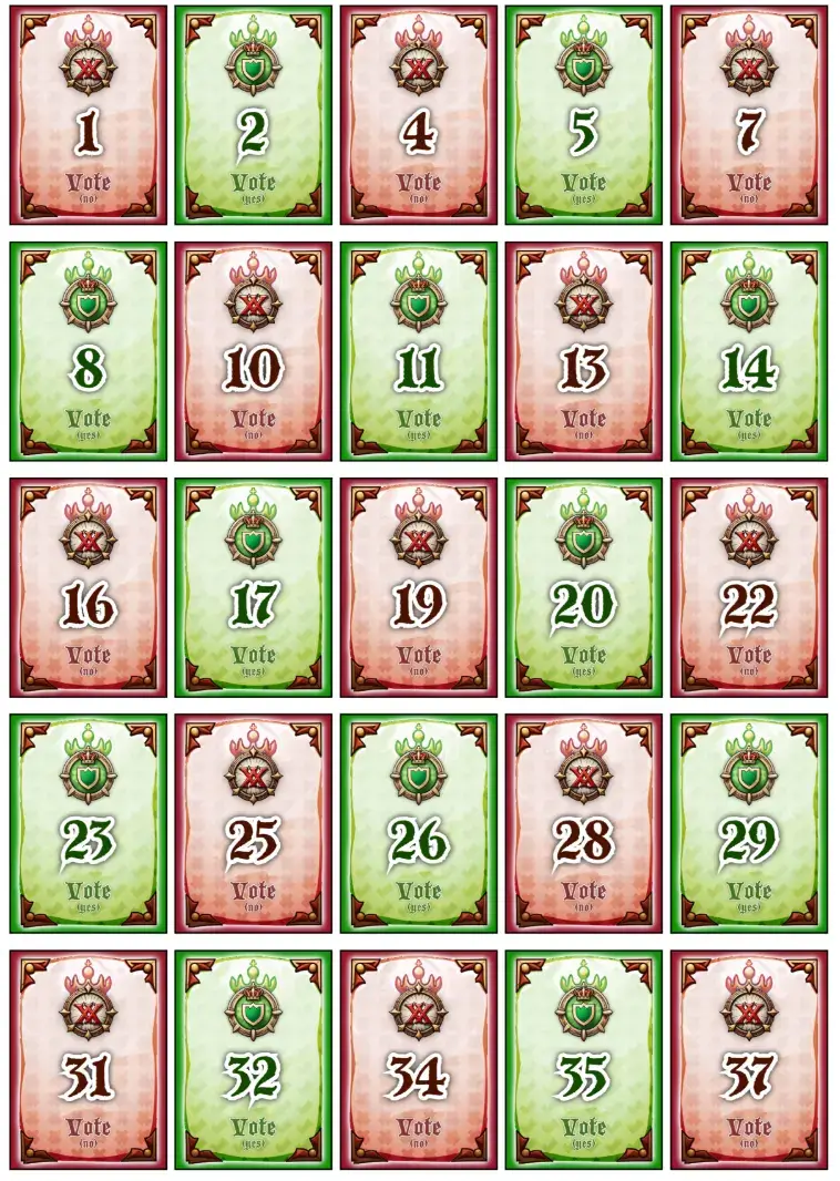 The (near) final version of the Vote cards.