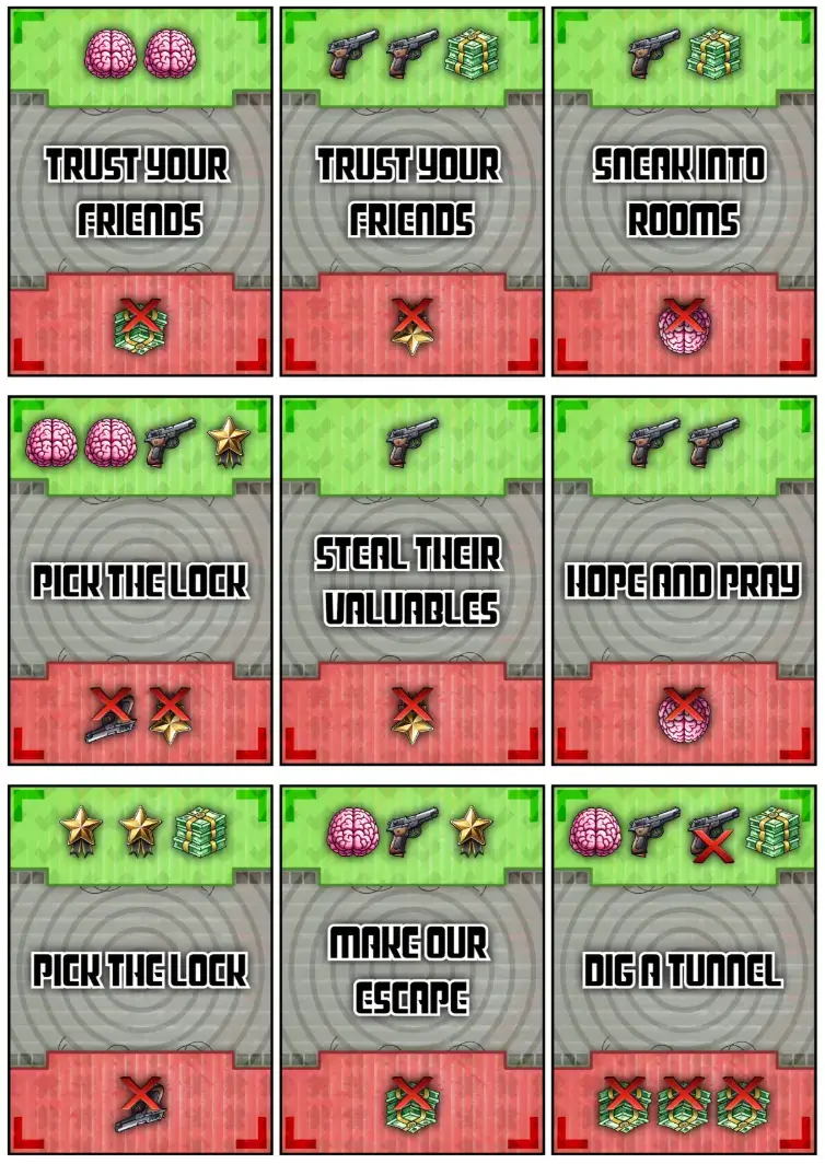 The (near) final version of the Mission cards.