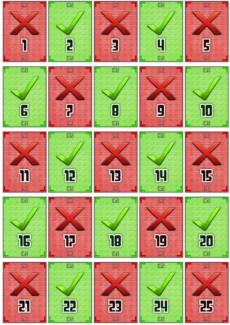 The (near) final version of the Vote cards.