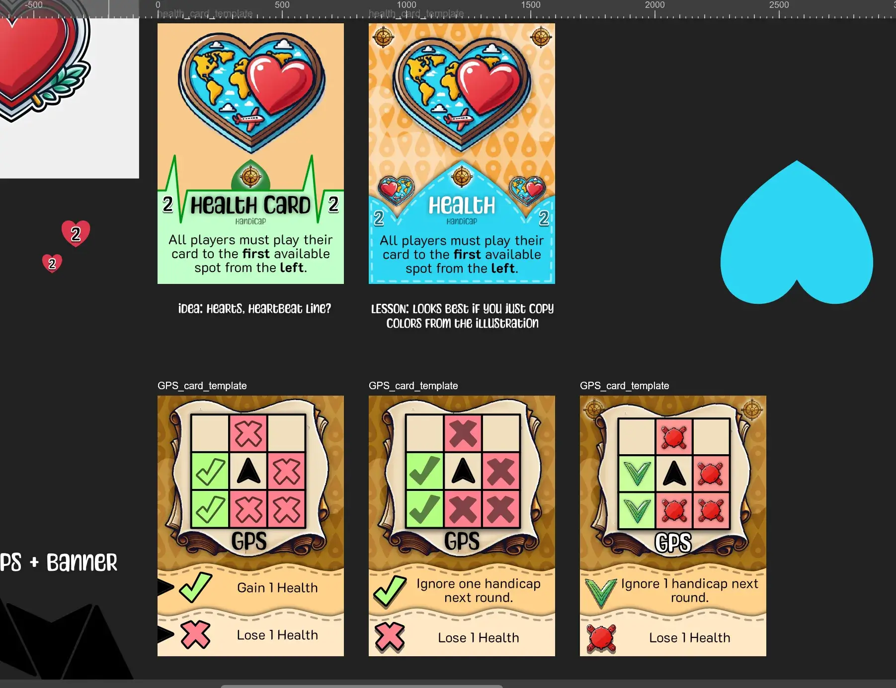 Initial sketches 2, looking for general card design templates.