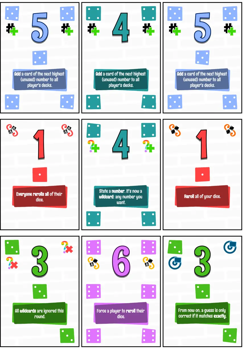 Some of the expansion cards. (Base game just looks exactly like sketches; very simple.)