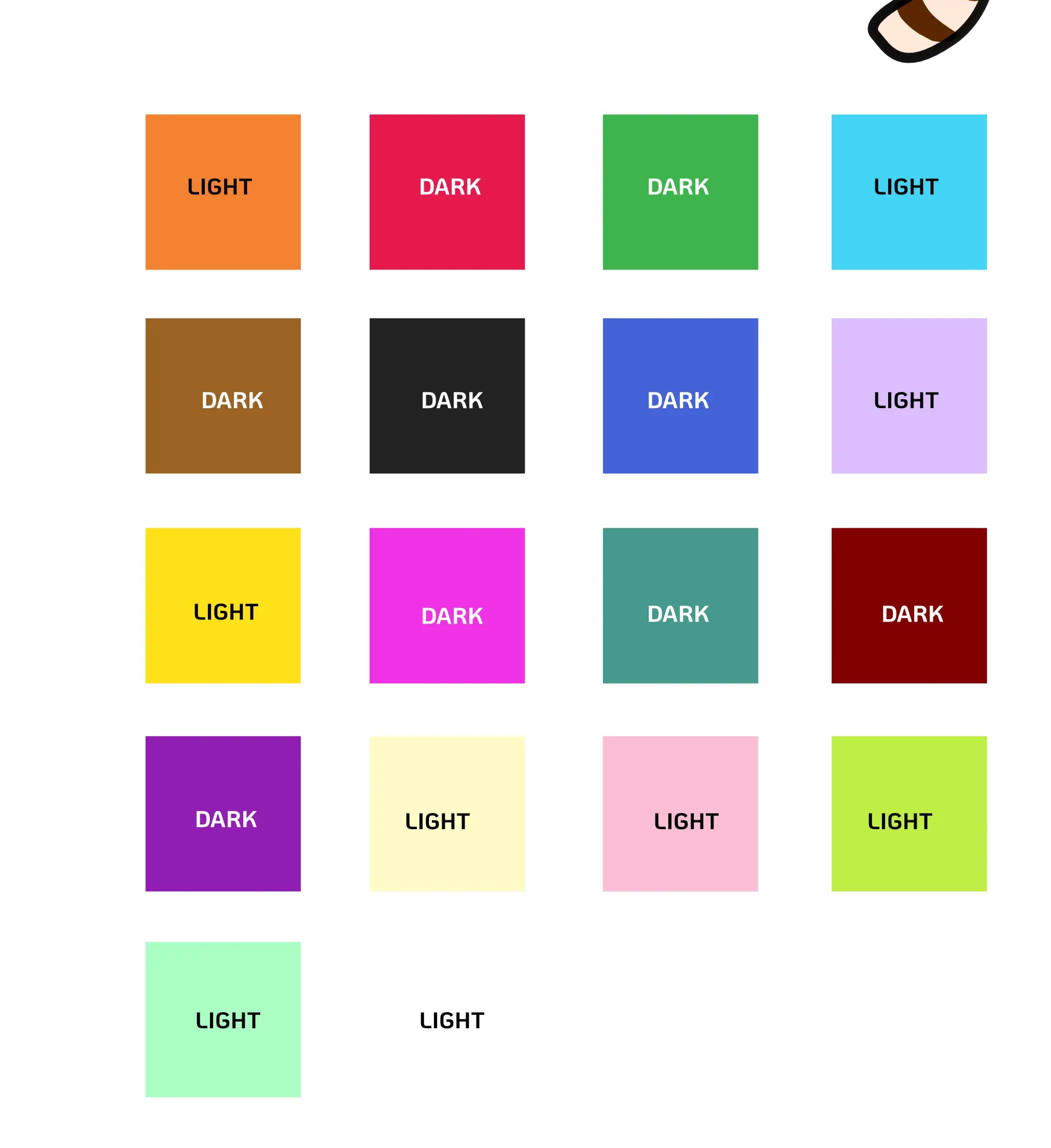 This is just an easy way for me to use the &ldquo;picker&rdquo; in my graphic design software and copy all these colors to the website. Manually typing hex codes for 20+ animals&mdash;without making a single mistake&mdash;isn&rsquo;t fun.