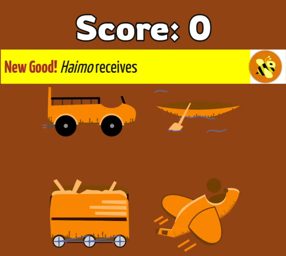 Game Interface on phone, right at the start of the game