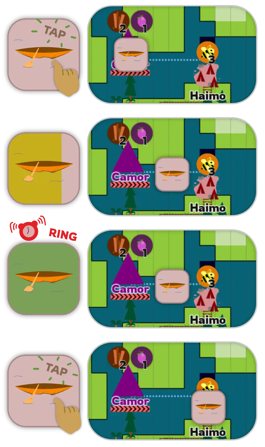 How to move over the board, with a timer (taken from rulebook)