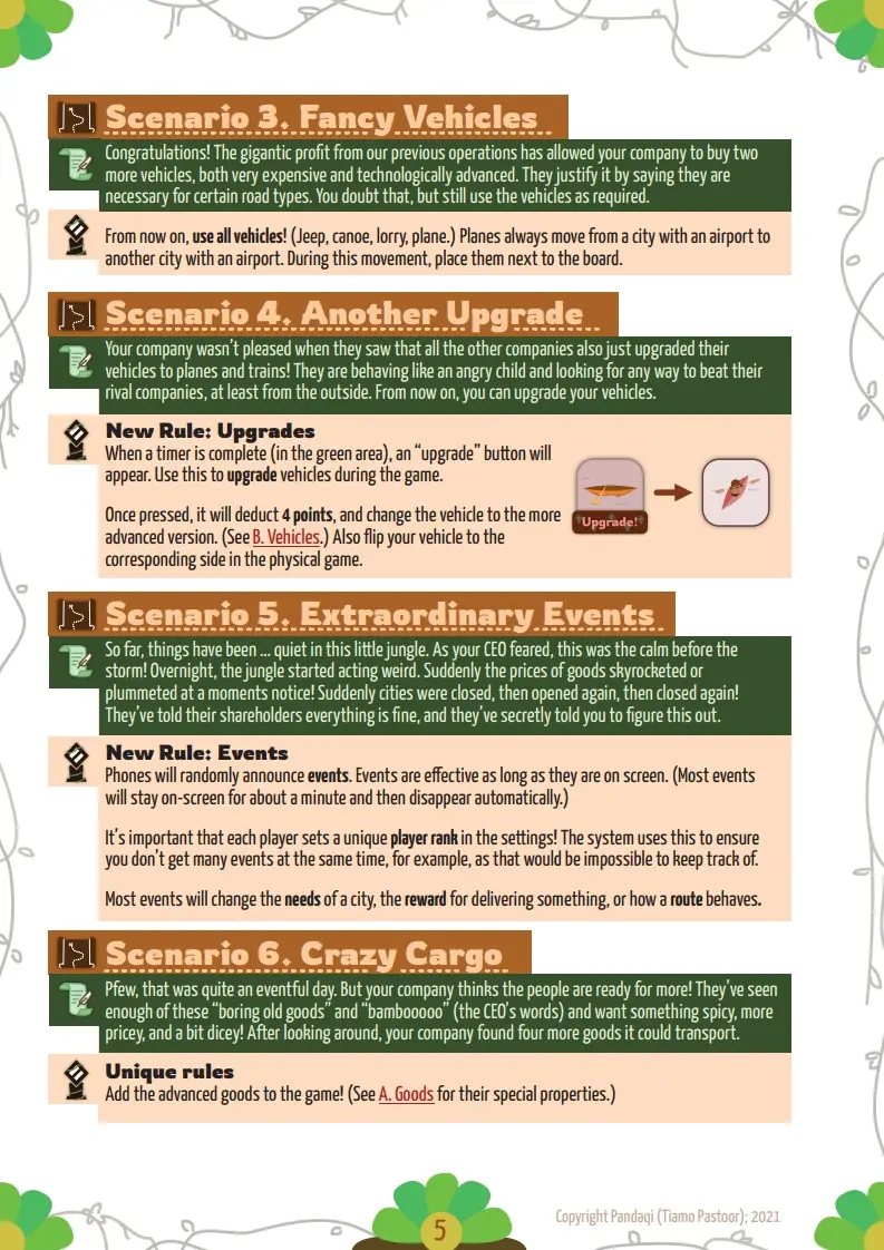 Timely Transports: scenarios 3-6
