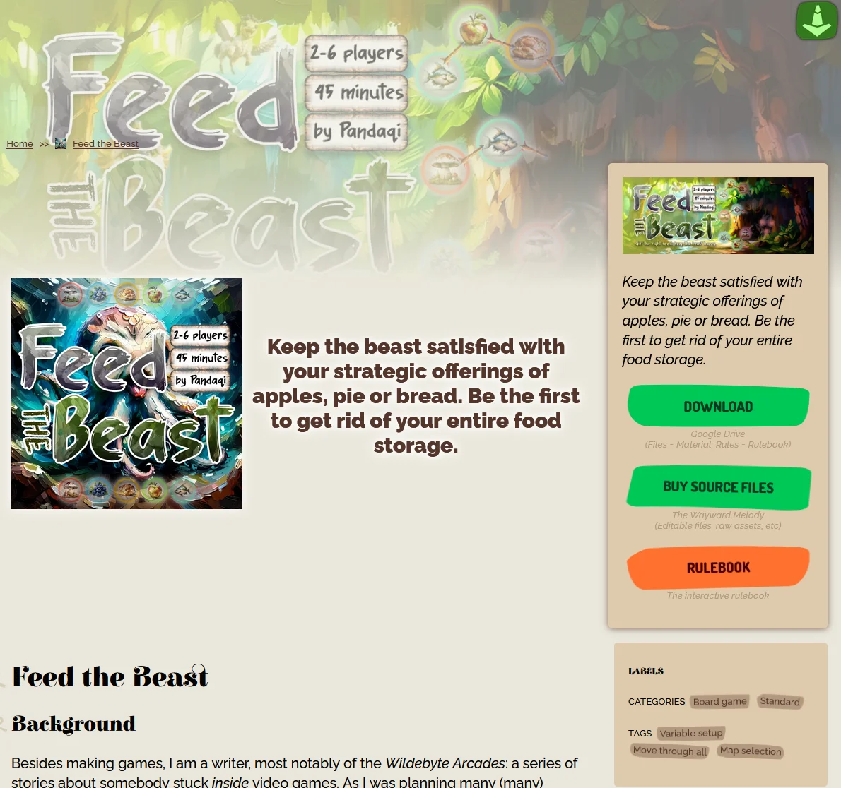 New project page (top).