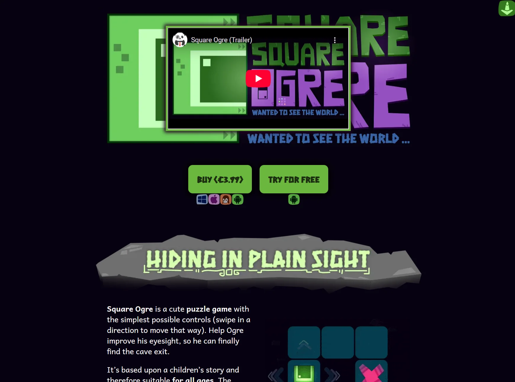 Old Square Ogre ( = paid video game) project page.