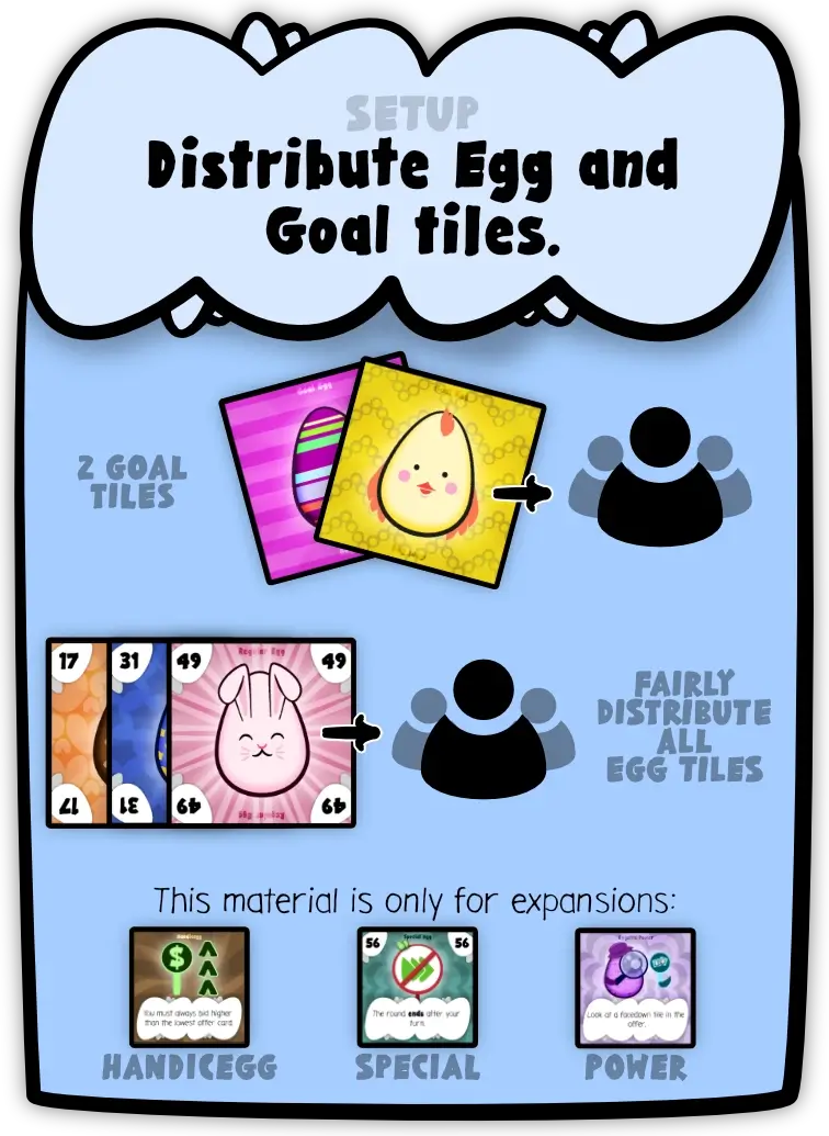 Example of how to setup a game (deal goals, deal eggs).