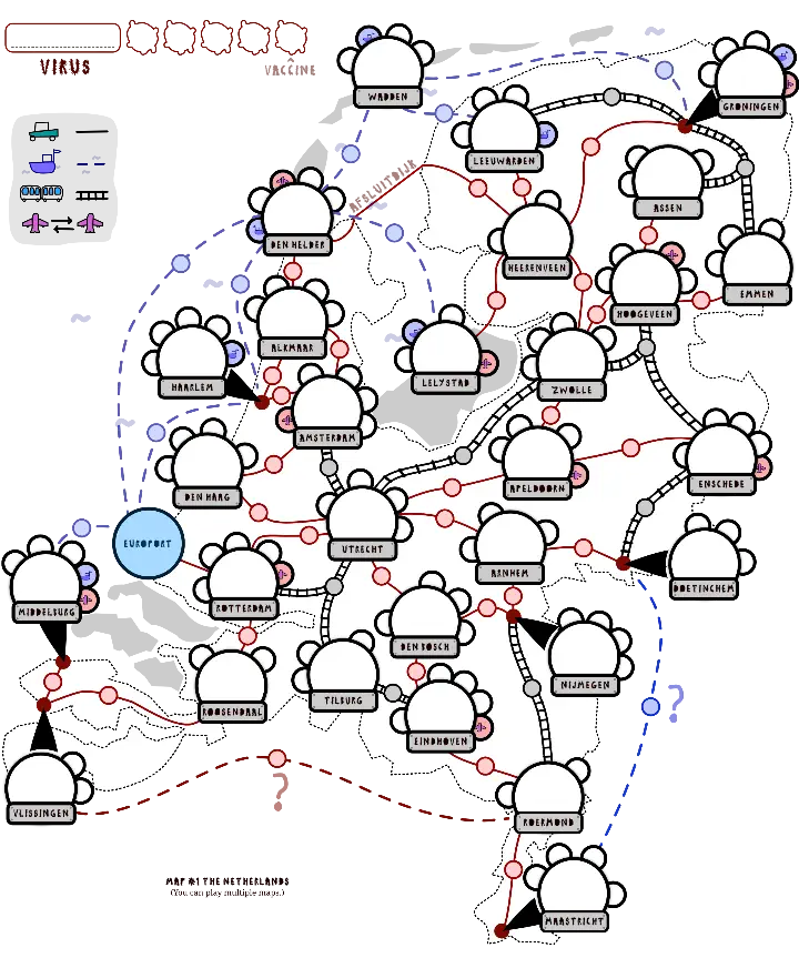 Example of Game Board (Map: Netherlands) Example of Game Board (Map: Netherlands)
