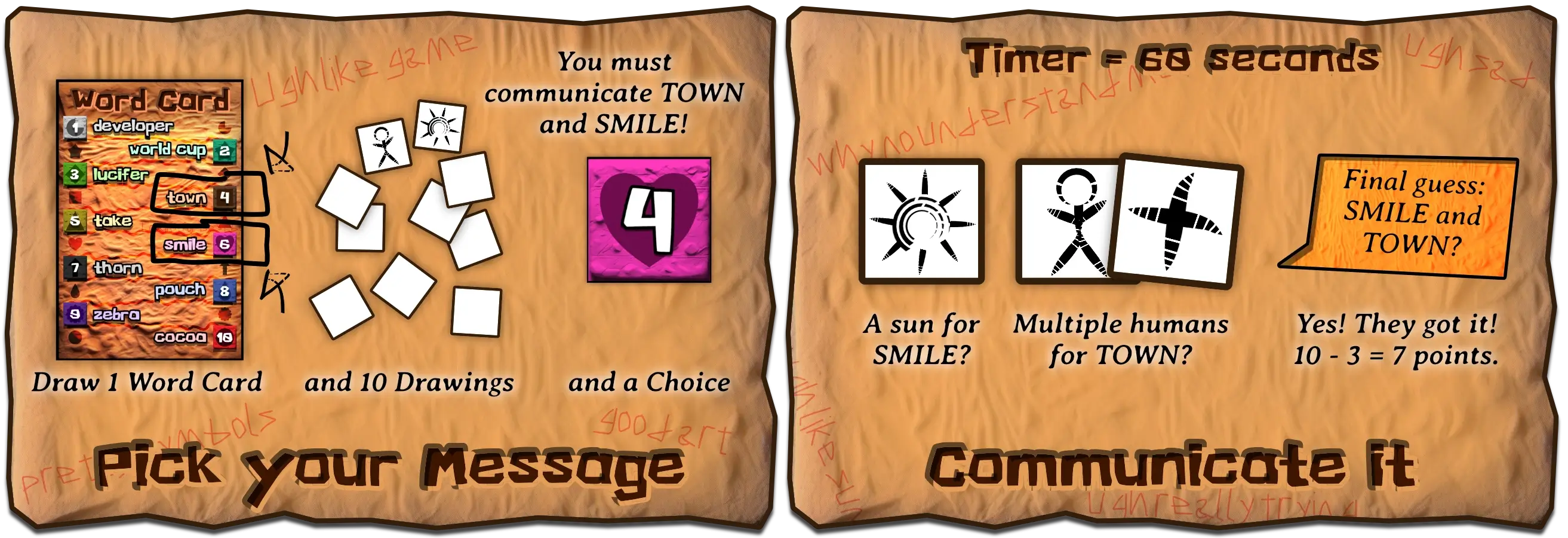 Example turn that shows how to determine your word and how you might go about communicating it.