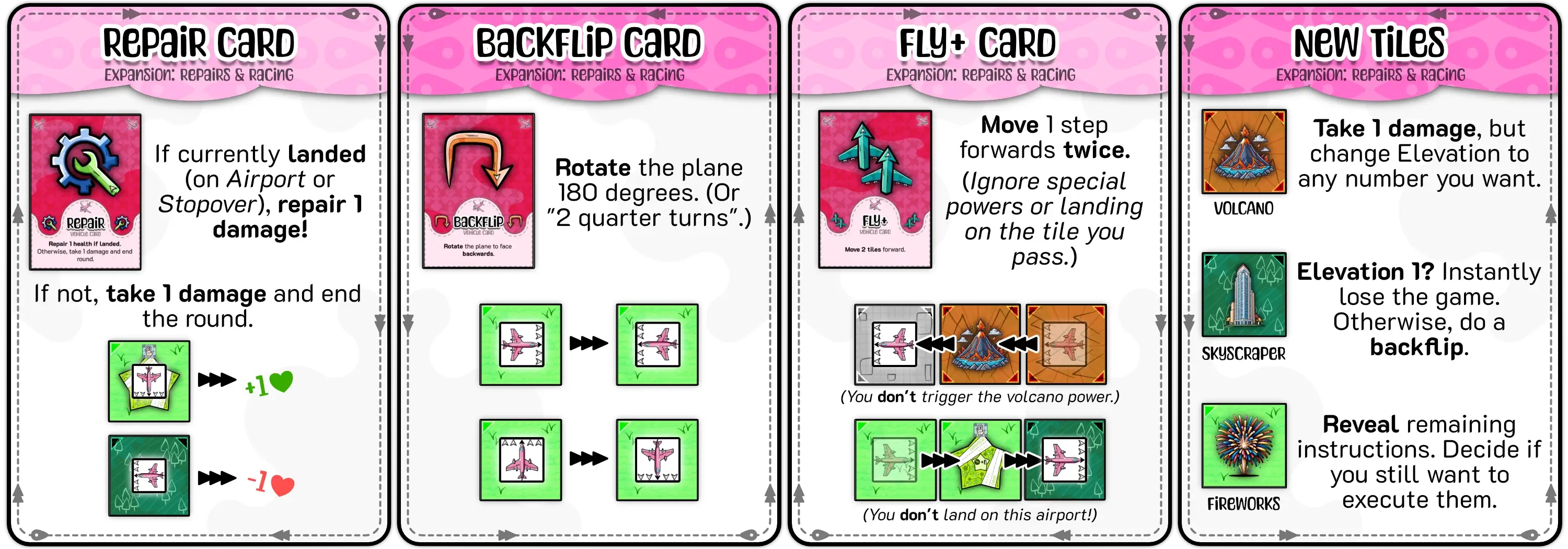 Examples of the 3 new vehicle cards in this expansion.