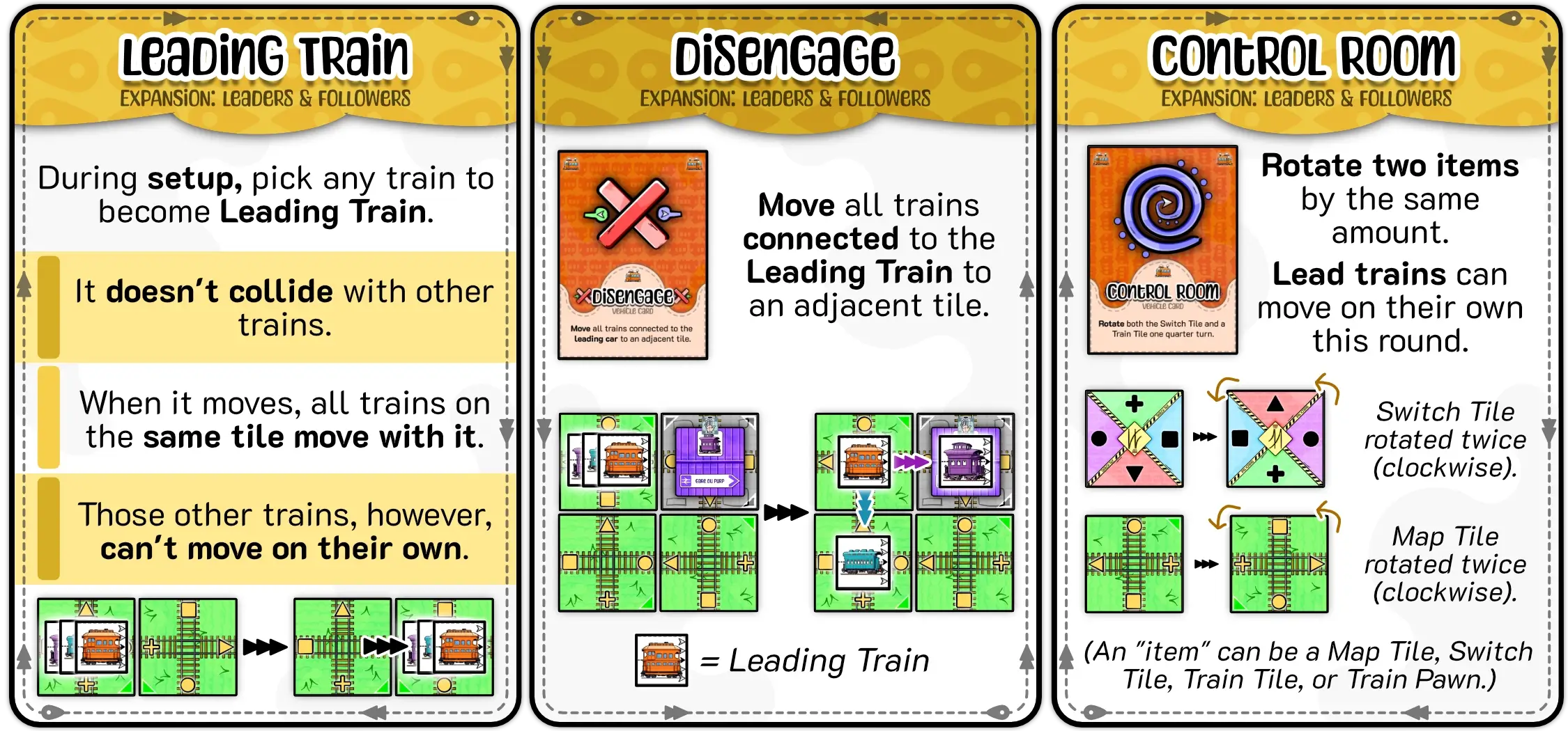 Example of how to pick and use a Leading Train, as well as the new Vehicle Cards helping with that.