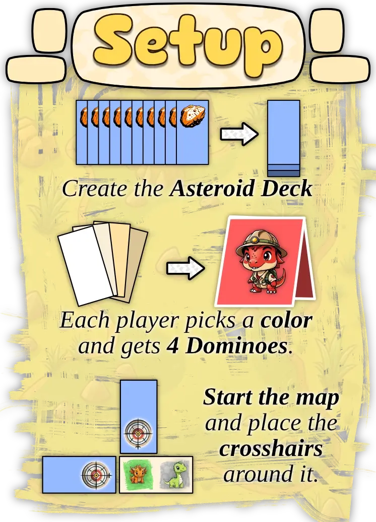 Visual examples of how to set up the game.