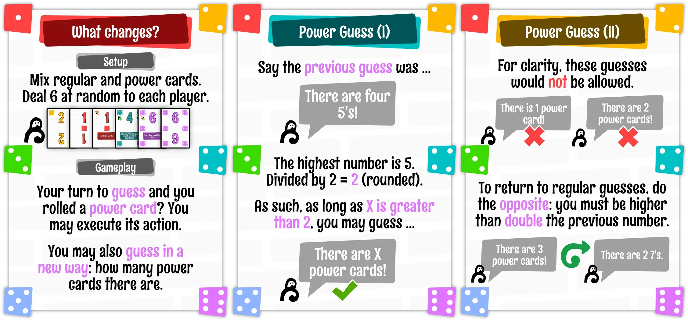 Example of how power cards work and how to guess around them.