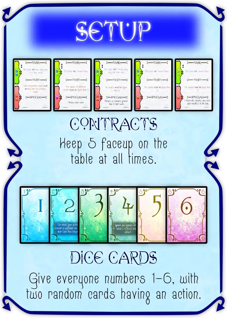 Example of how to setup the game.