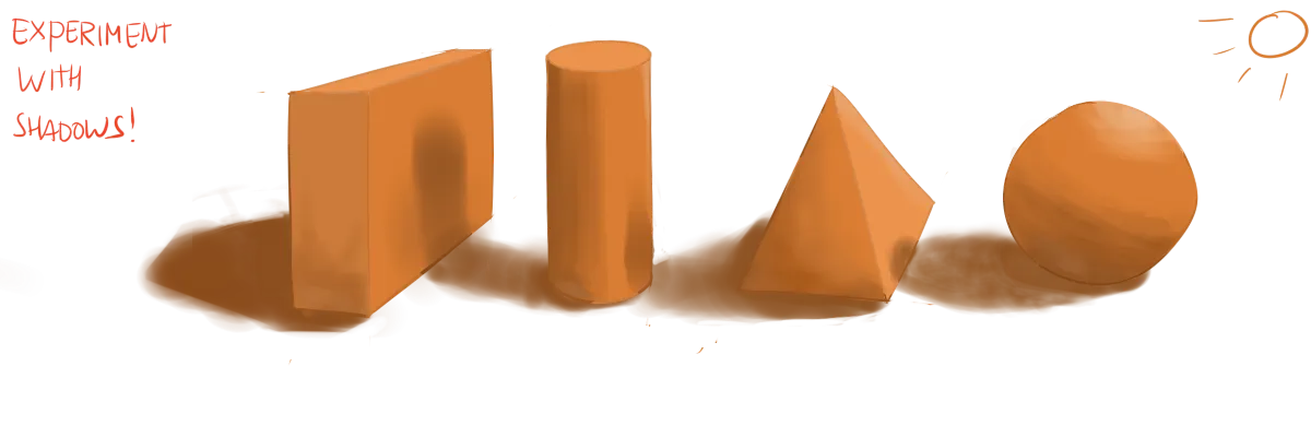 Exercise to practice lighting and shadowing with multiple objects.