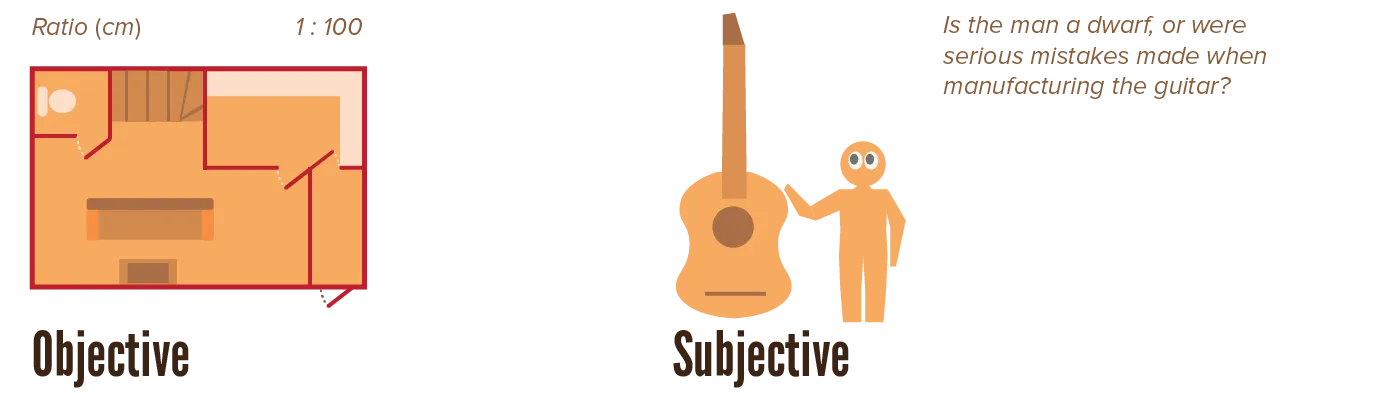 Example of subjective scale in designs.