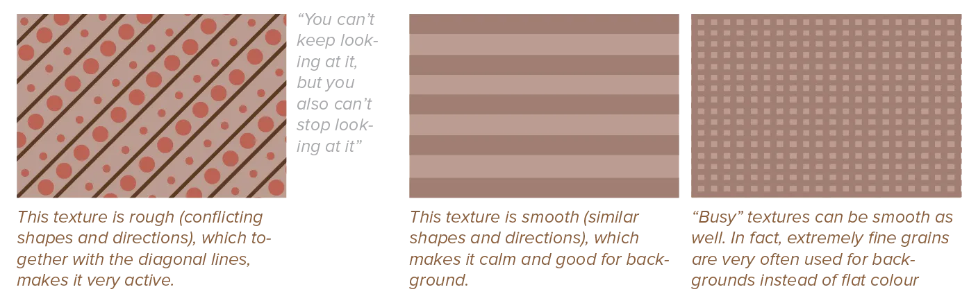 Example of feeling and texture.