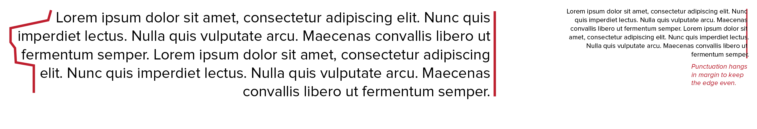 Example of flush right alignment.