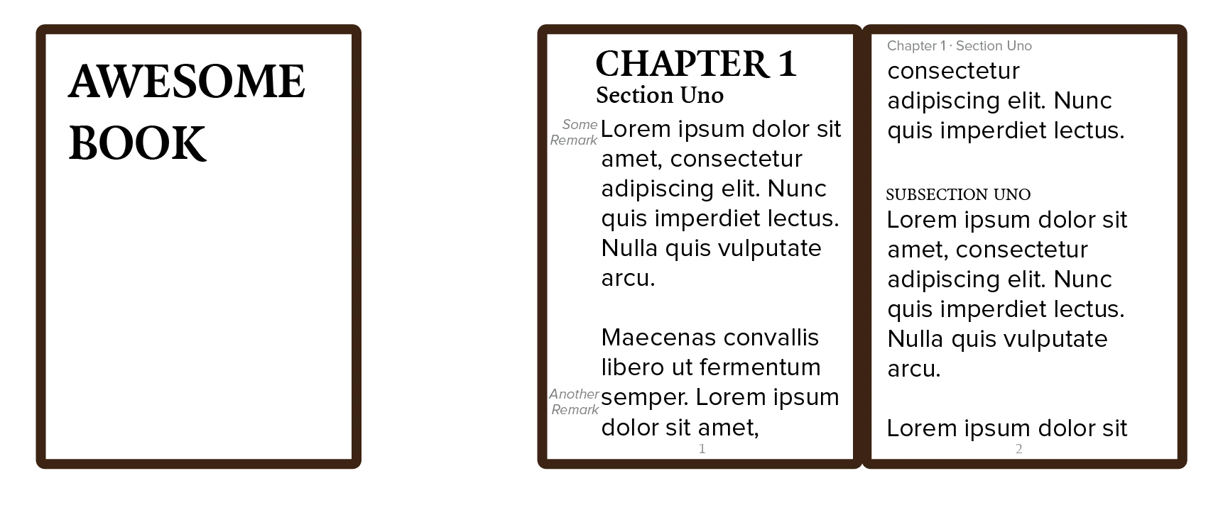 Example of structuring text using the most common hierarchy.