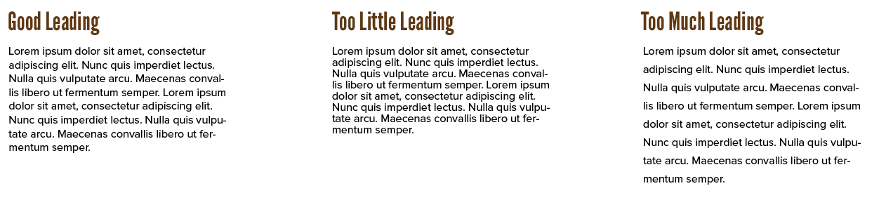 Example of good and bad leading / line-height.