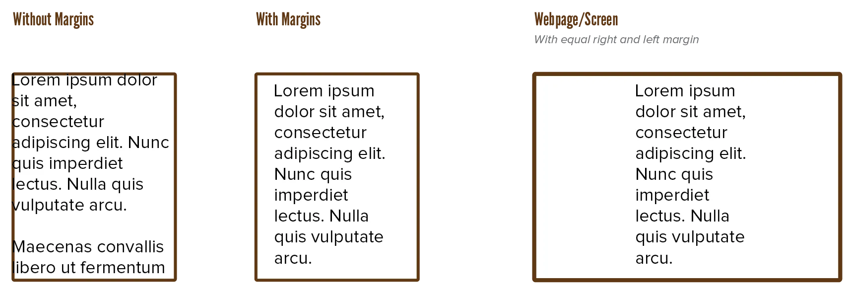 Example of margins on a page.