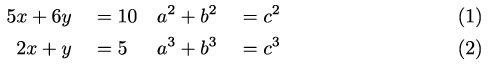 Code left > output right