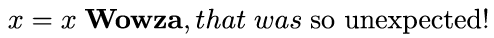 Code left > output right